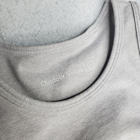 Outdoor Voices Athena Gray Halter Racerback Crop Sports Bra - Picture 6 of 7